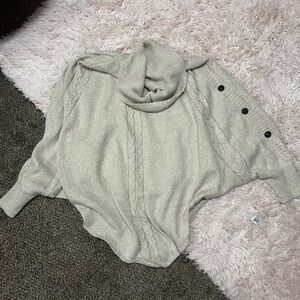 Cream Cowl Neck Poncho